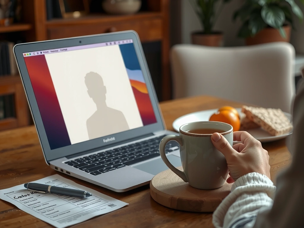 Przygotowanie do konsultacji online - laptop i dokumenty